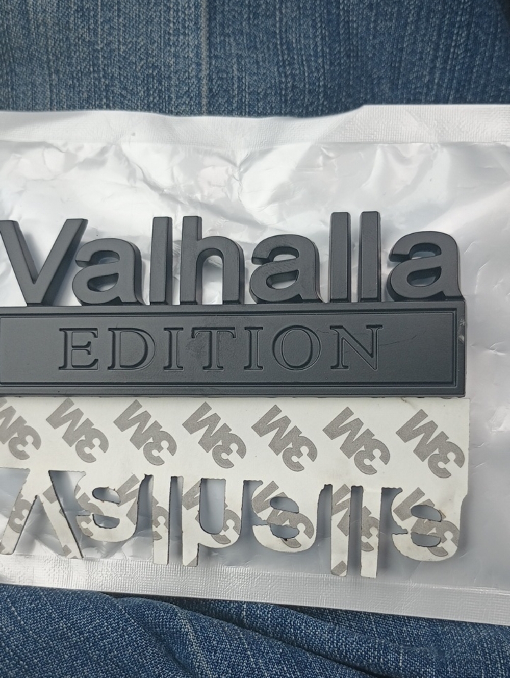 Valhalla EDITION Emblem - BLACK/BLACK with 3M Adhesive